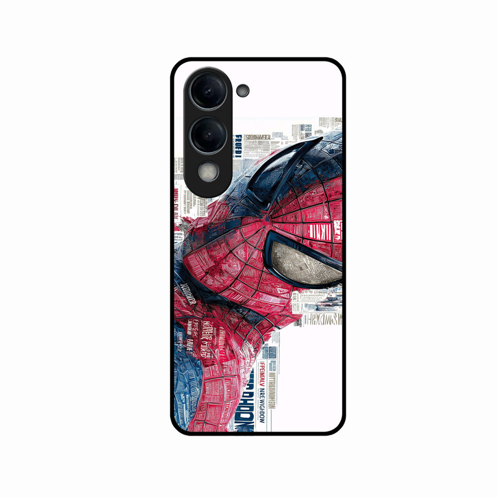 Red Blue Web Hero Glass Phone Cover for iQOO Z10 Lite