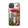 Rainy Day Cartoon Glass Phone Case for iPhone 14