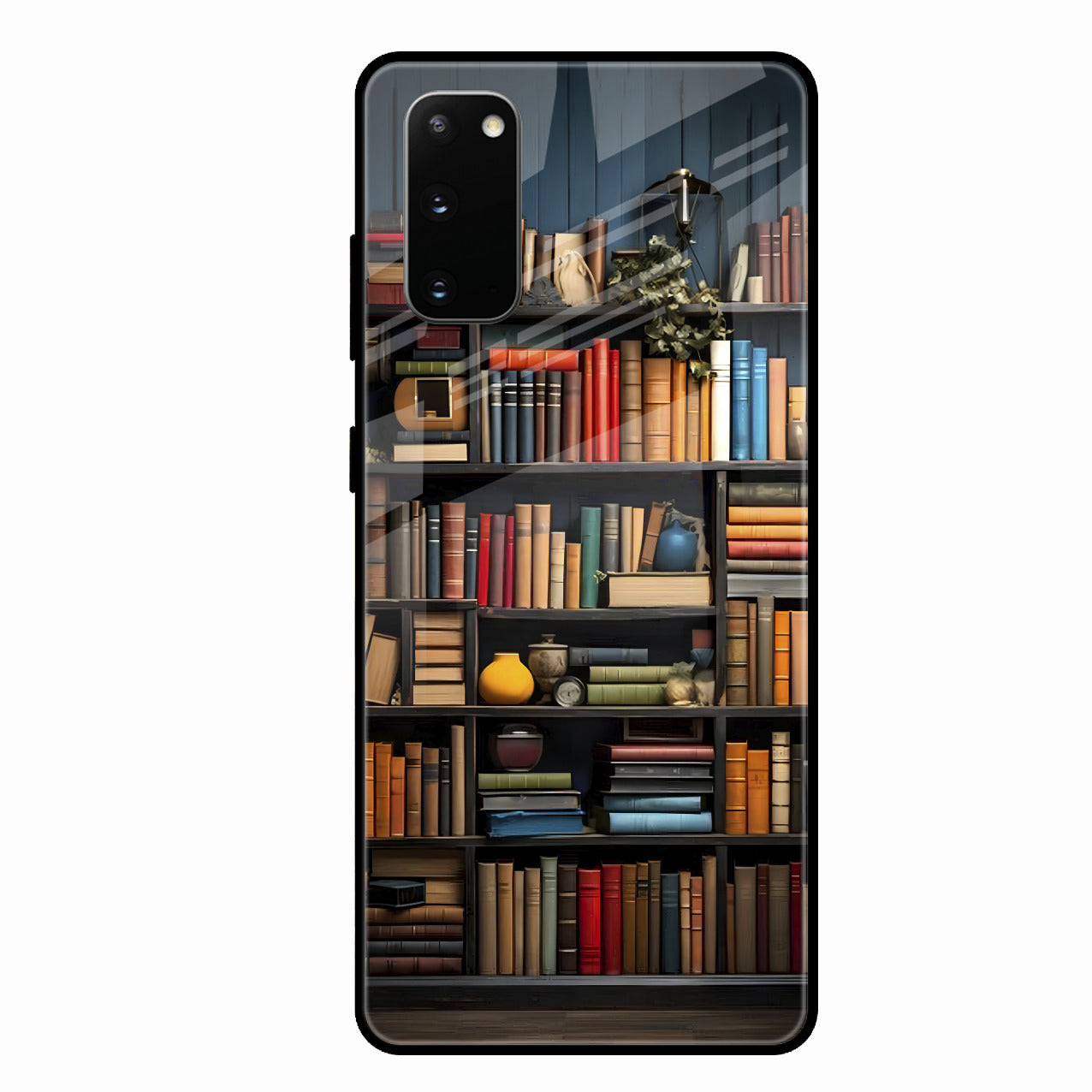 Colorful Bookshelf Art Glass Case Cover for Samsung Galaxy S20 Fe 5G