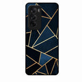 Midnight Gold Geometric Premium Glass Phone Case for Oppo Reno 12 5G