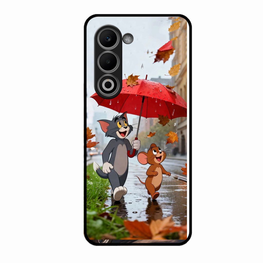 Rainy Day Cartoon Glass Phone Case for Oppo A5 5G