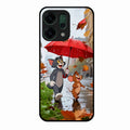 Rainy Day Cartoon Glass Phone Case for Oppo Reno 14 5G