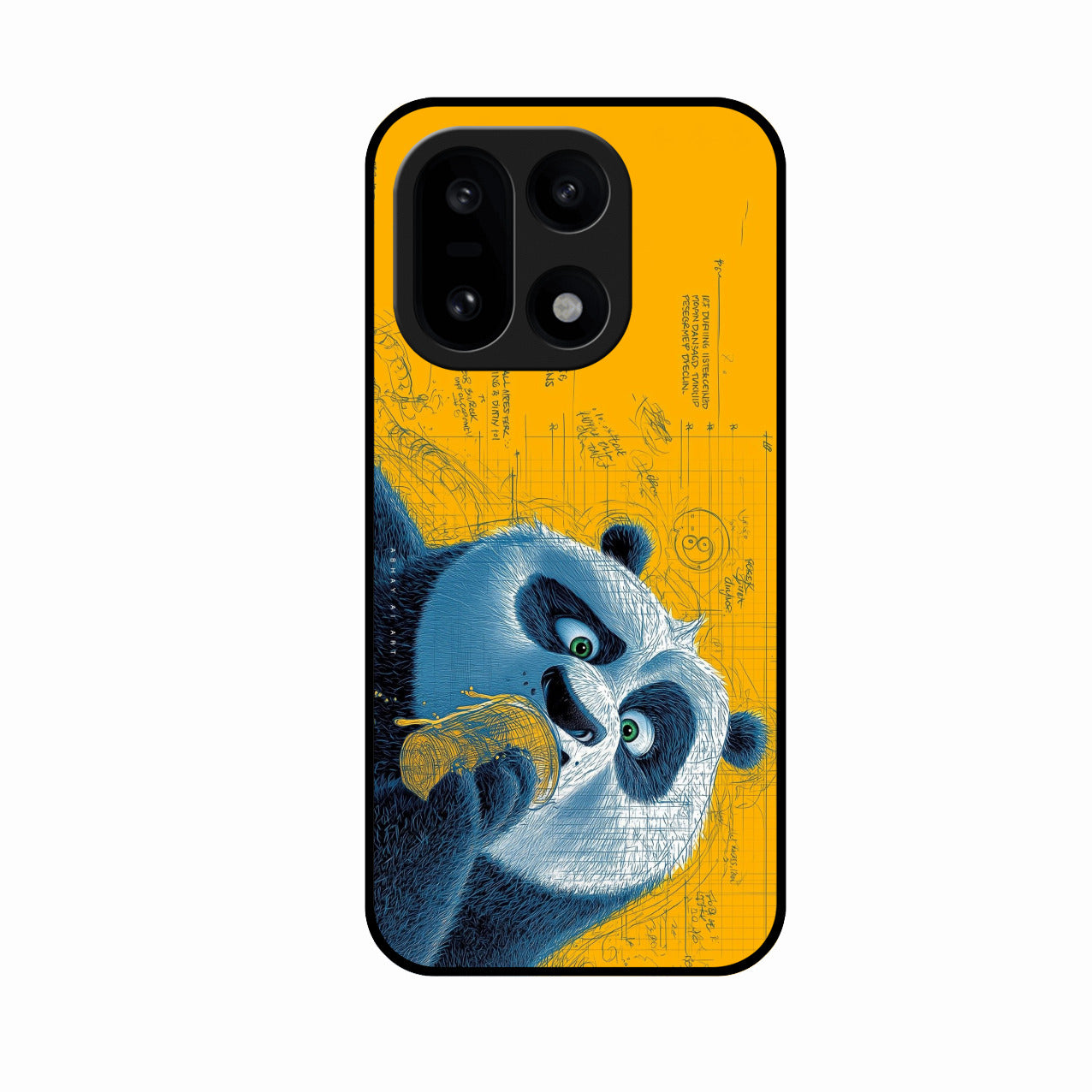 Cute Panda Sketch Premium Glass Phone Case for OnePlus 15 5G