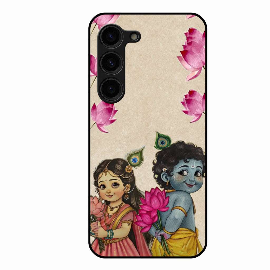 Krishna Eternal Lotus Glass Case for Samsung Galaxy S23 Plus 5G