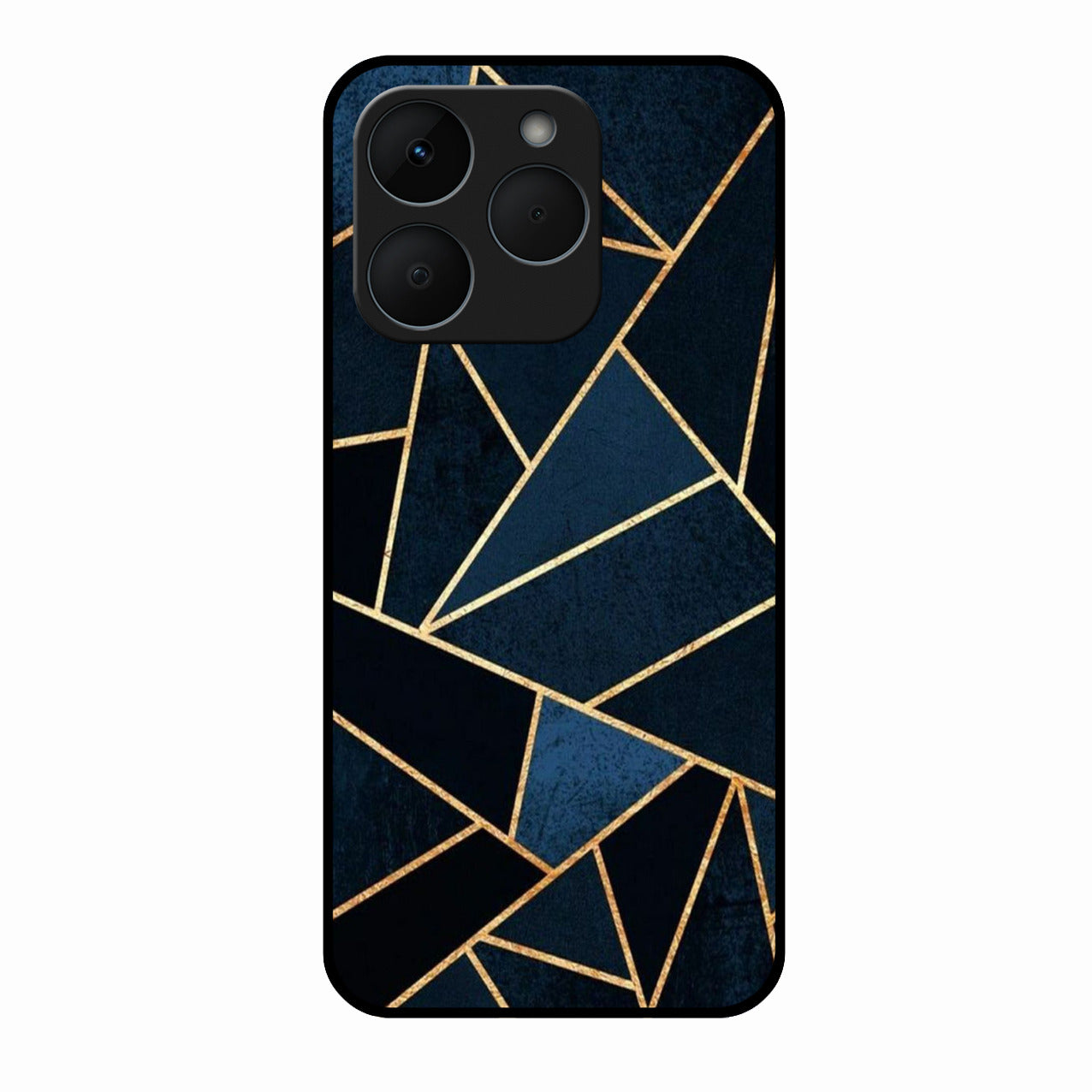 Midnight Gold Geometric Premium Glass Phone Case for Realme 15T 5G