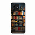 Colorful Bookshelf Art Glass Case Cover for Realme C53