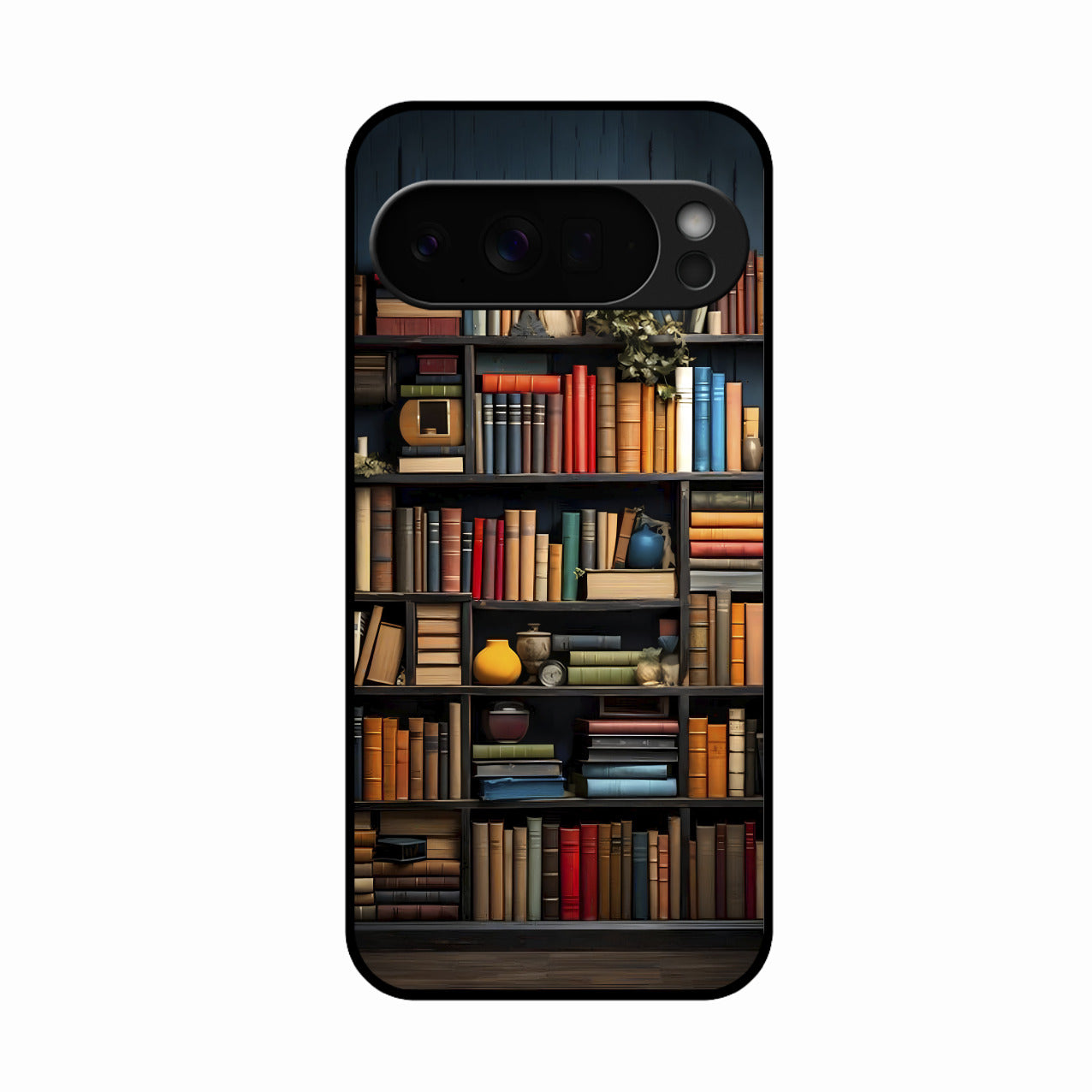 Colorful Bookshelf Art Glass Case Cover for Google Pixel 10 Pro XL