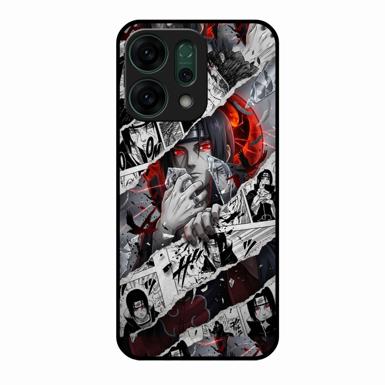 Itachi Uchiha Manga Collage Glass Phone Case for Oppo Reno 14 5G