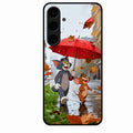 Rainy Day Cartoon Glass Phone Case for Samsung Galaxy S24 Plus 5G