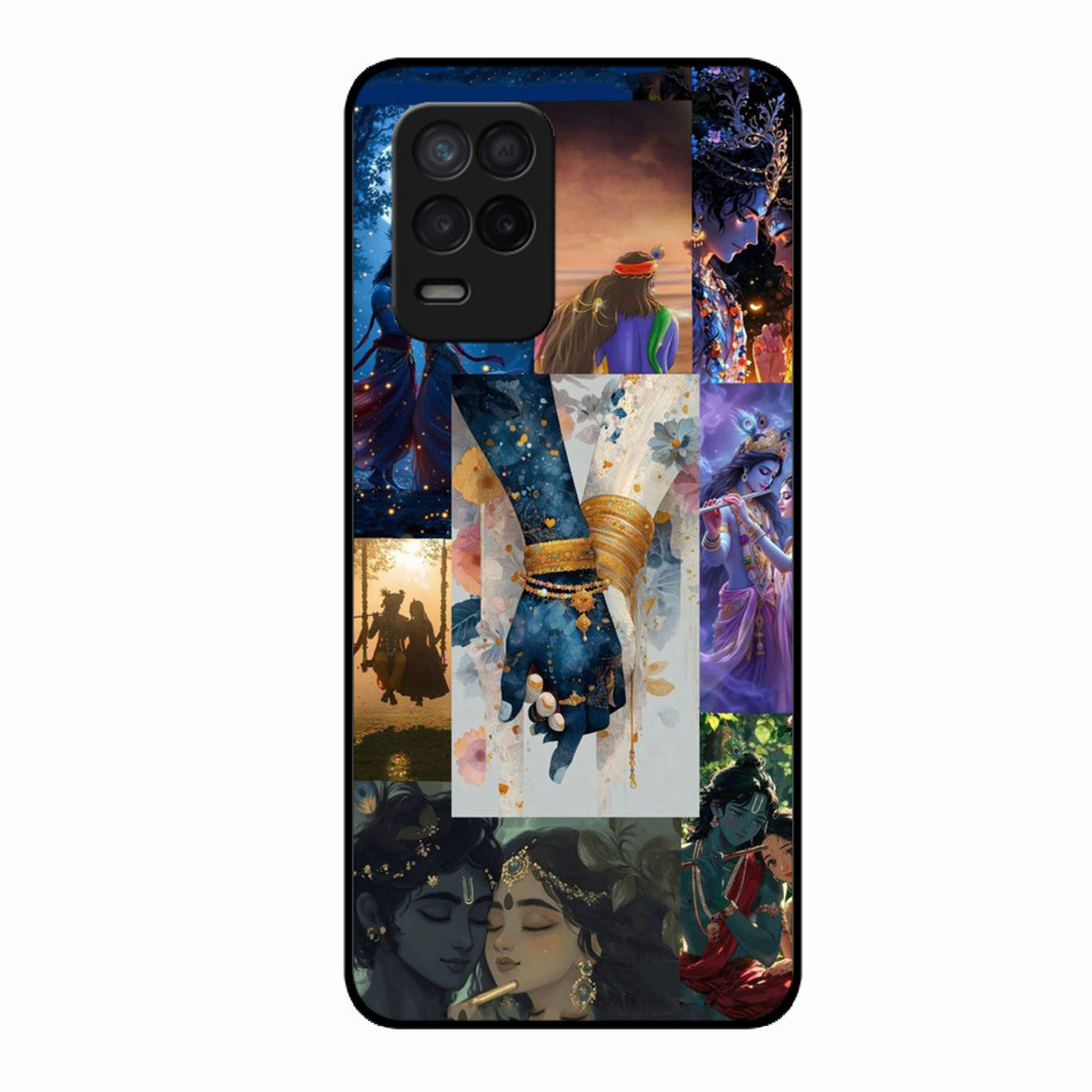 Eternal Radha Krishna Love Glass Phone Case for Realme 8 5G
