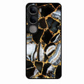 Black Gold Marble Glass Phone Case for Vivo Y300 5G
