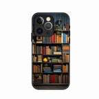 Colorful Bookshelf Art Glass Case Cover for iPhone 14 Pro