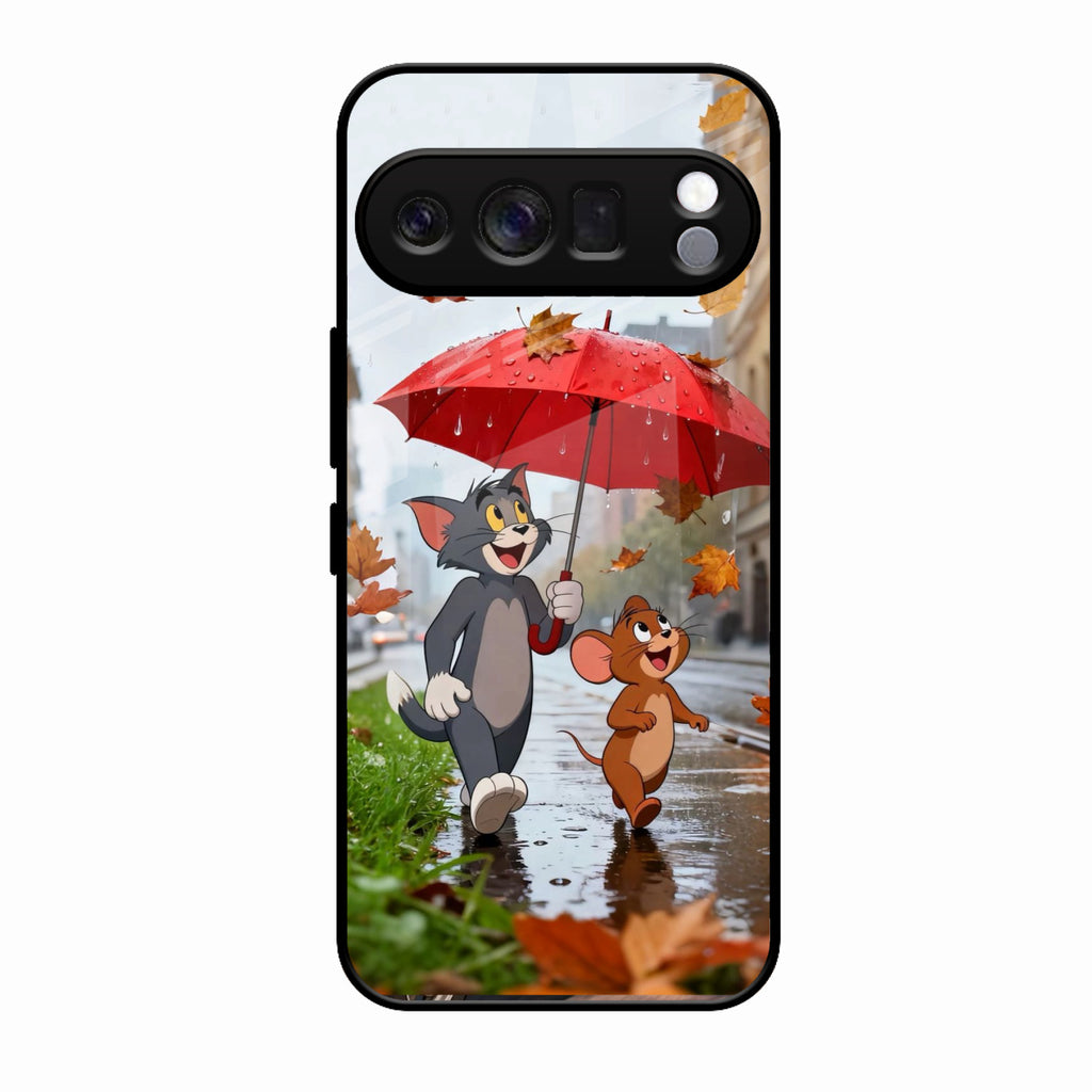 Rainy Day Cartoon Glass Phone Case for Google Pixel 10 Pro