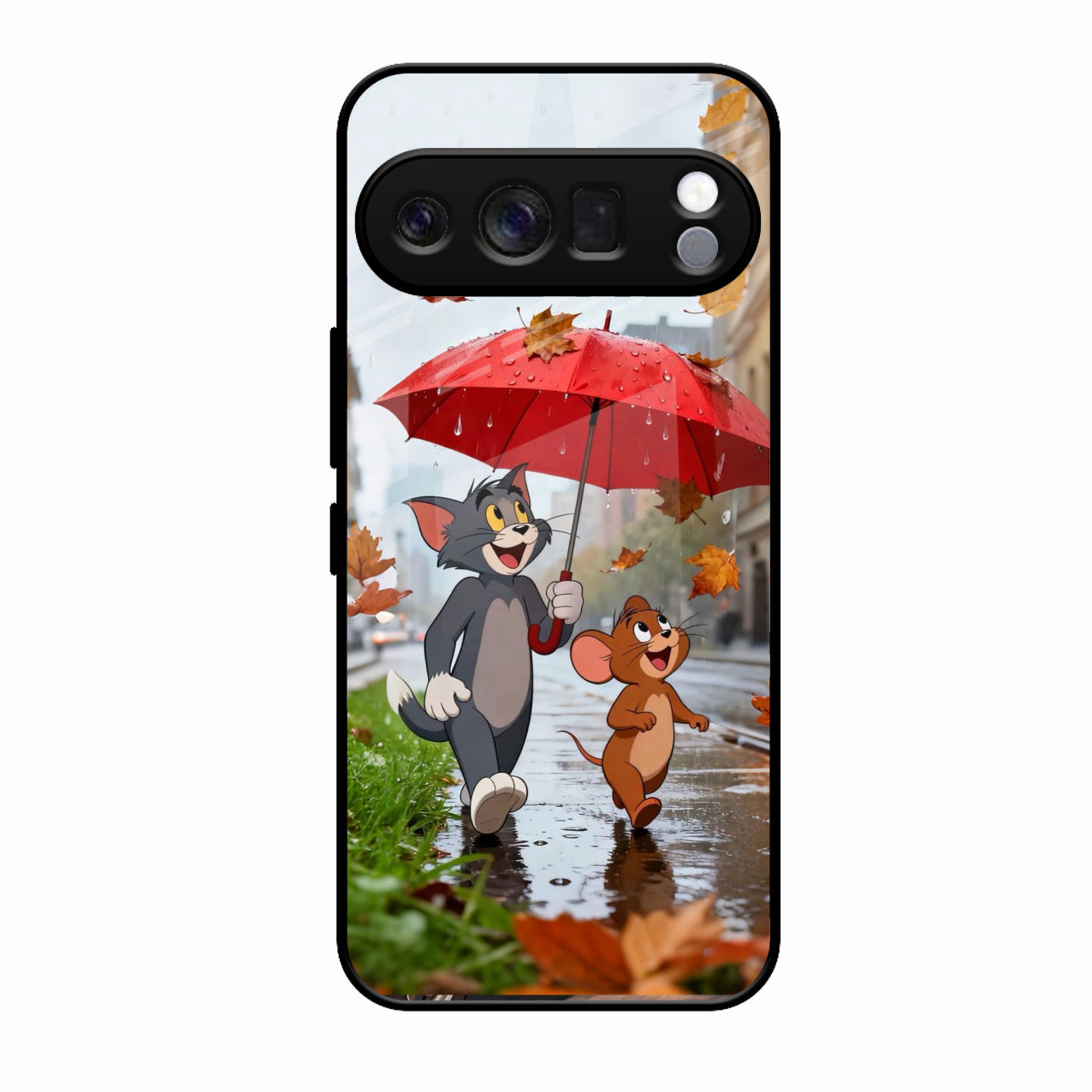 Rainy Day Cartoon Glass Phone Case for Google Pixel 10 Pro