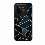 Midnight Gold Geometric Premium Glass Phone Case for Realme Gt 7 Pro