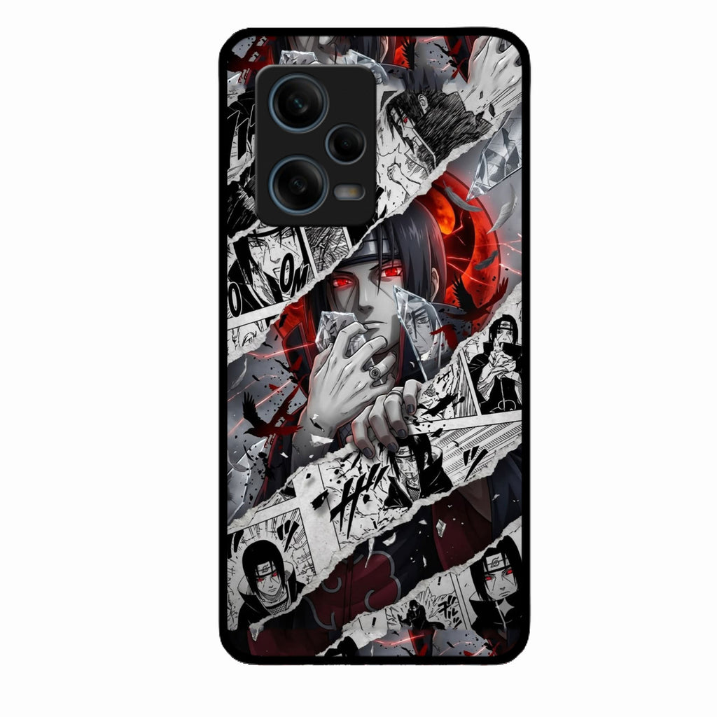 Itachi Uchiha Manga Collage Glass Phone Case for Redmi Note 12 Pro 5G