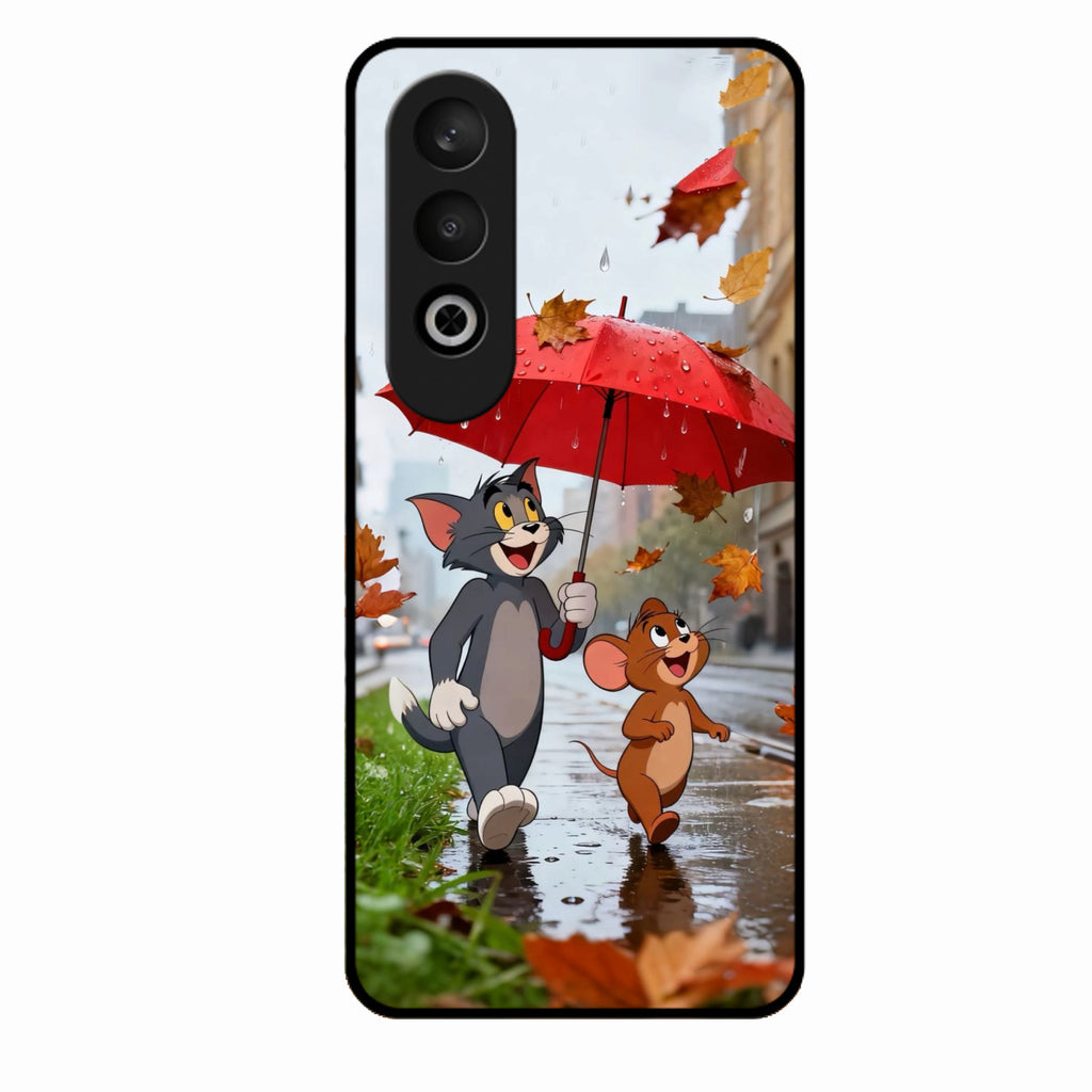 Rainy Day Cartoon Glass Phone Case for Oneplus Nord Ce 4 5G
