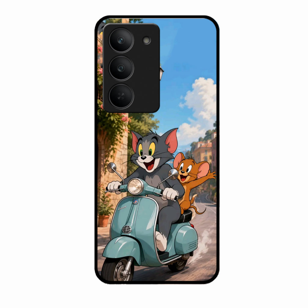 Cartoon Scooter Adventure Premium Glass Phone Case for Realme 14X 5G
