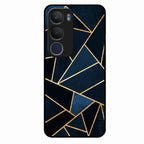 Midnight Gold Geometric Premium Glass Phone Case for Vivo Y29 5G