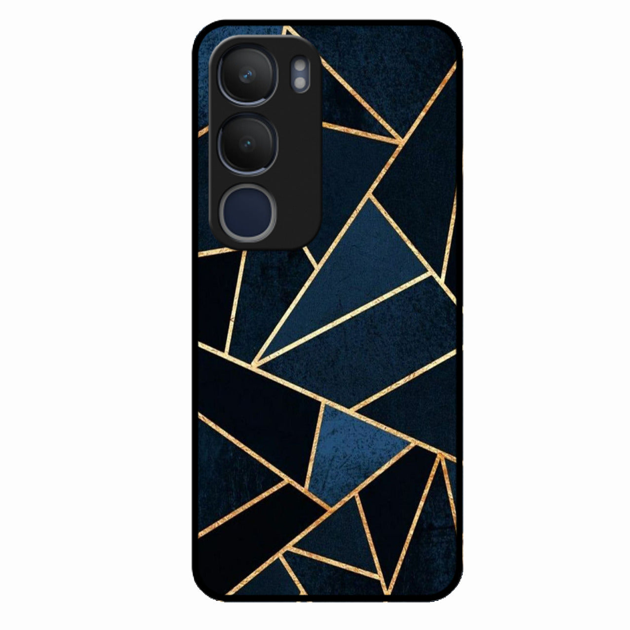 Midnight Gold Geometric Premium Glass Phone Case for Vivo Y29 5G