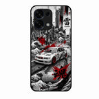 Japanese Wave Drift Racing Premium Glass Phone Case for Oppo F31 5G