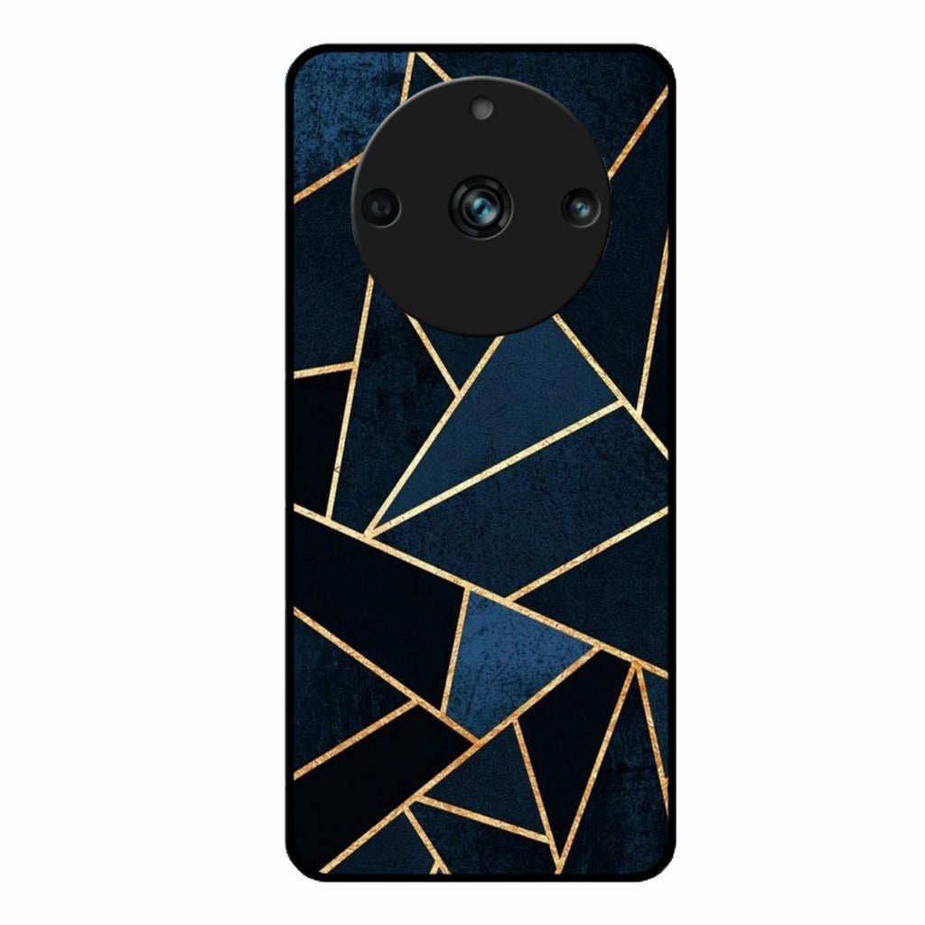 Midnight Gold Geometric Premium Glass Phone Case for Realme 11 Pro Plus 5G