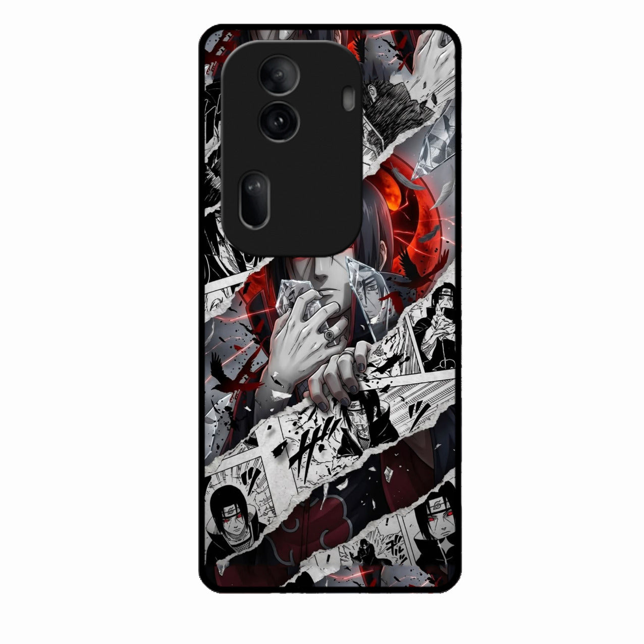 Itachi Uchiha Manga Collage Glass Phone Case for Oppo Reno 11 Pro 5G
