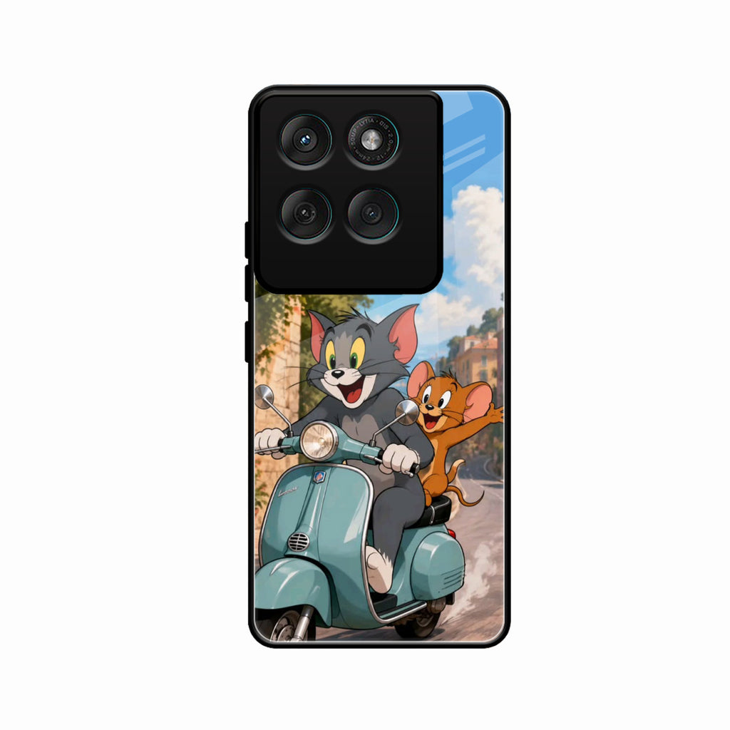 Cartoon Scooter Adventure Premium Glass Phone Case for Motorola Edge 60 Stylus 5G