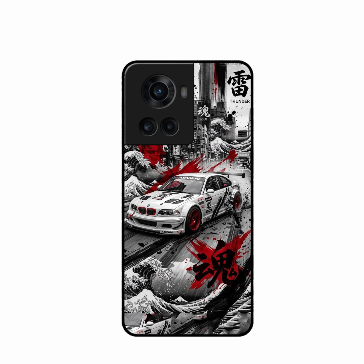 Japanese Wave Drift Racing Premium Glass Phone Case for Oneplus 10R 5G