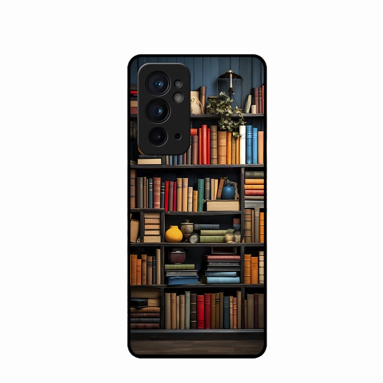 Colorful Bookshelf Art Glass Case Cover for Oneplus 9Rt 5G