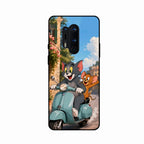 Cartoon Scooter Adventure Premium Glass Phone Case for Oneplus 8 Pro