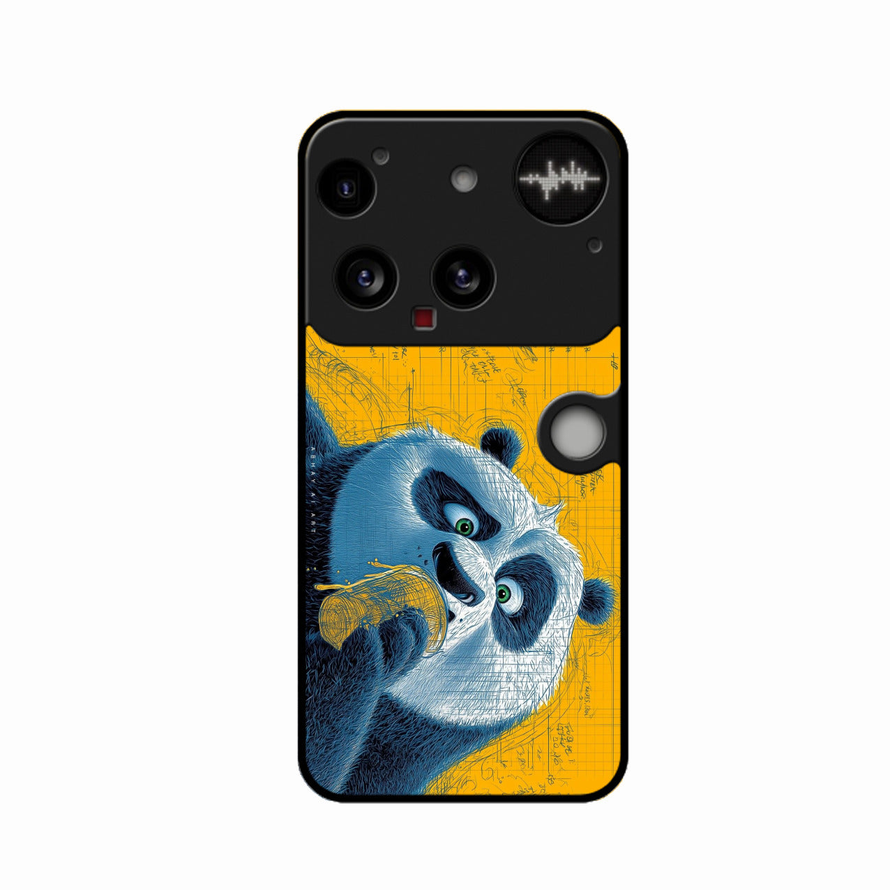 Cute Panda Sketch Premium Glass Phone Case for Nothing Phone 3