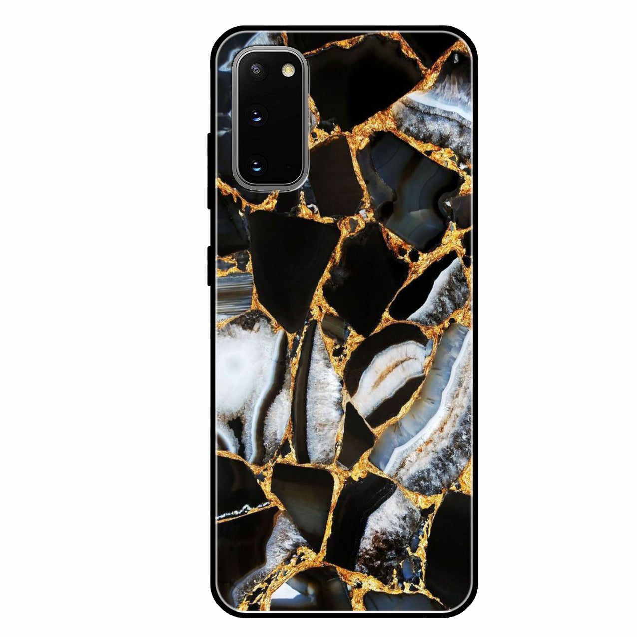 Black Gold Marble Glass Phone Case for Samsung Galaxy S20