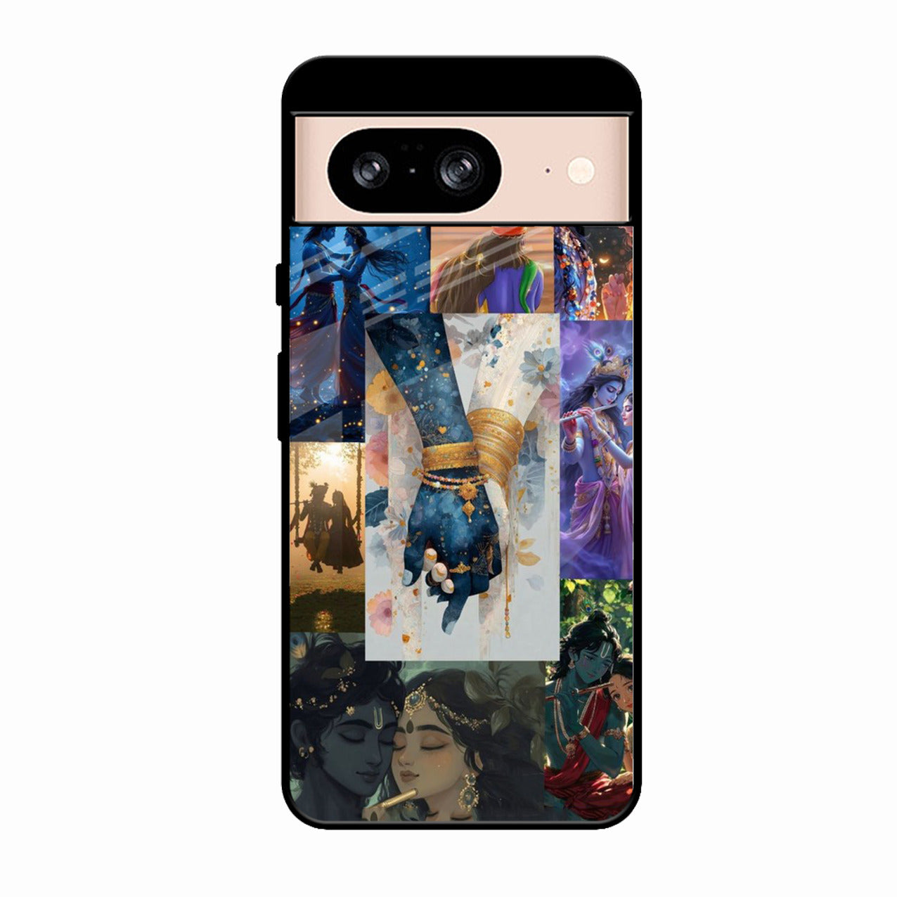 Eternal Radha Krishna Love Glass Phone Case for Google Pixel 9 Pro 5G