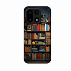Colorful Bookshelf Art Glass Case Cover for OnePlus 15 5G