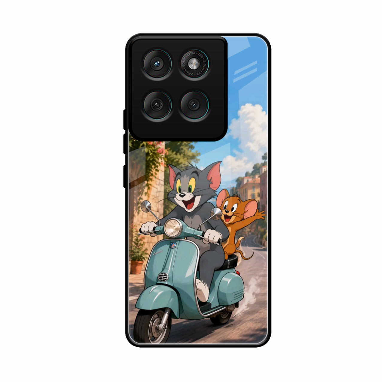 Cartoon Scooter Adventure Premium Glass Phone Case for Motorola Edge 60 Fusion 5G