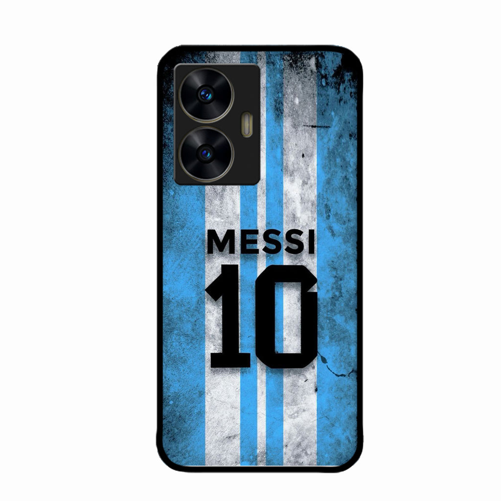 Blue Stripes Number 10 Football Glass Phone Case for Realme C55