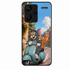 Cartoon Scooter Adventure Premium Glass Phone Case for Redmi Note 13 Pro Plus 5G