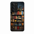 Colorful Bookshelf Art Glass Case Cover for Realme 14X 5G