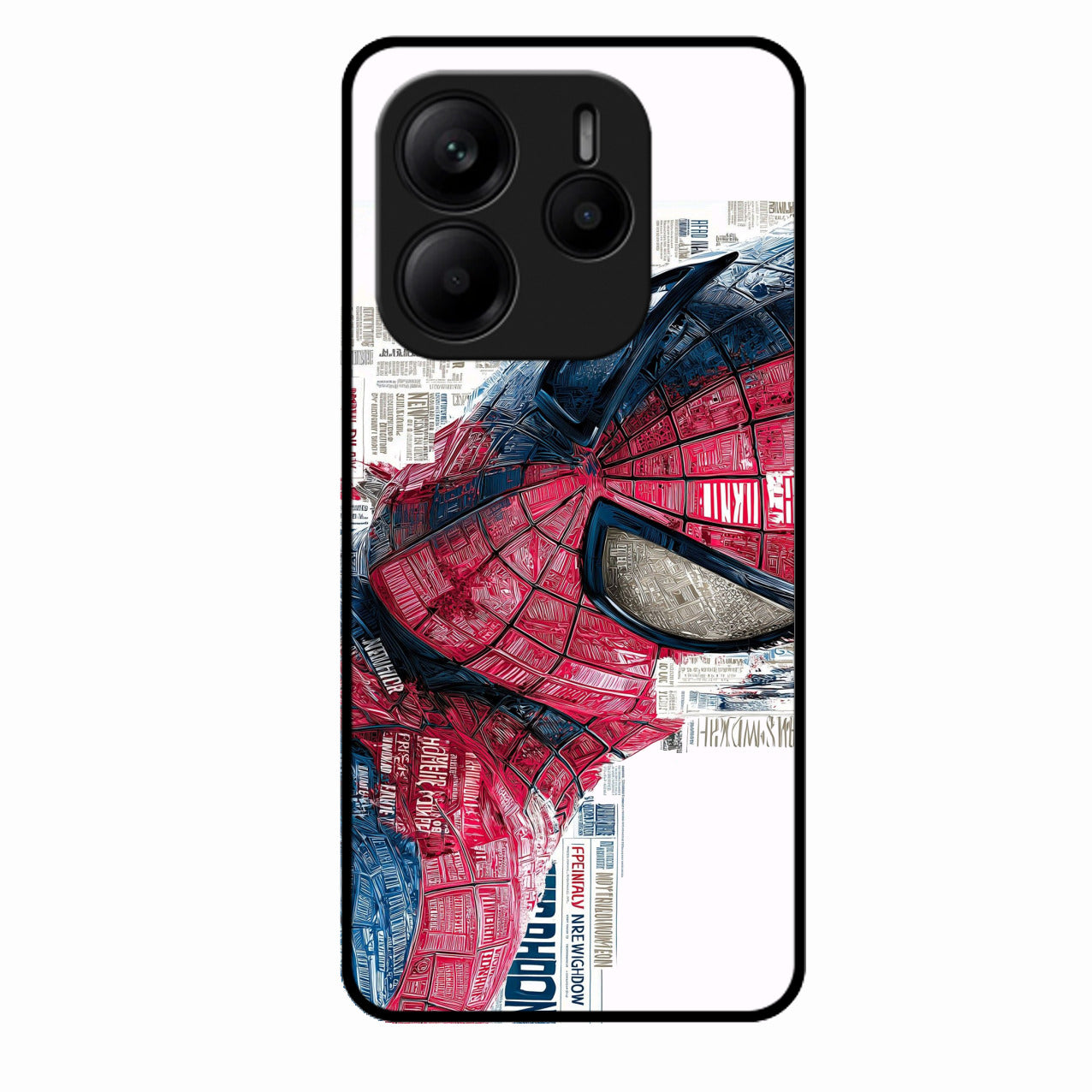 Red Blue Web Hero Glass Phone Cover for Redmi Note 14 5G