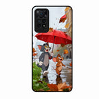 Rainy Day Cartoon Glass Phone Case for Redmi Note 11 Pro Plus 5G