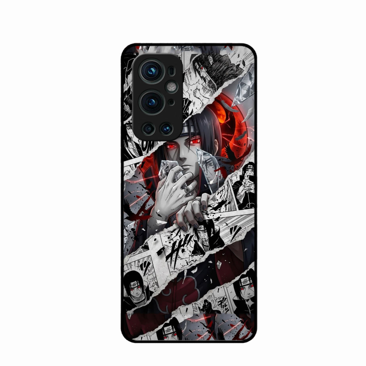 Itachi Uchiha Manga Collage Glass Phone Case for Oneplus 9 Pro 5G