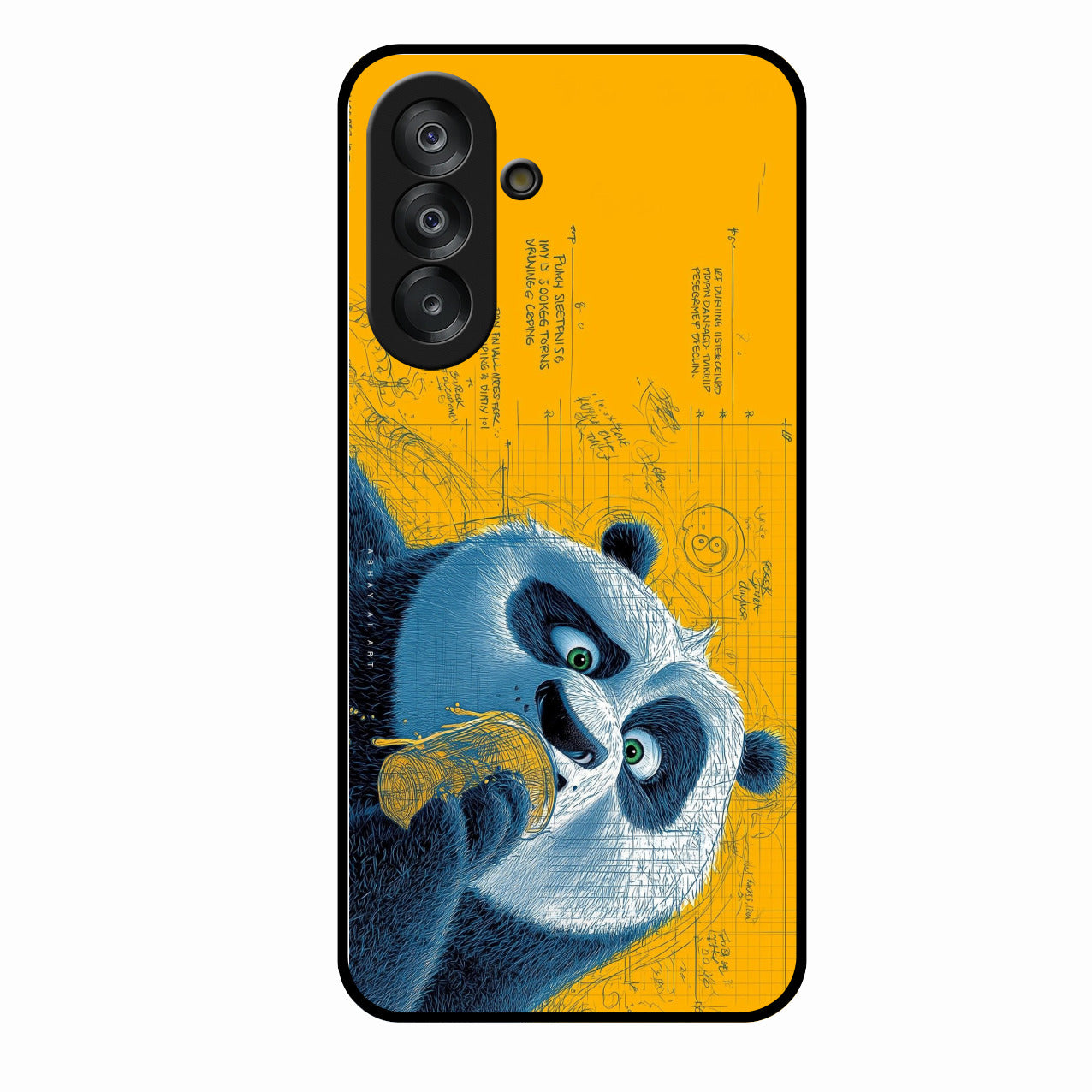 Cute Panda Sketch Premium Glass Phone Case for Samsung Galaxy A17 5G