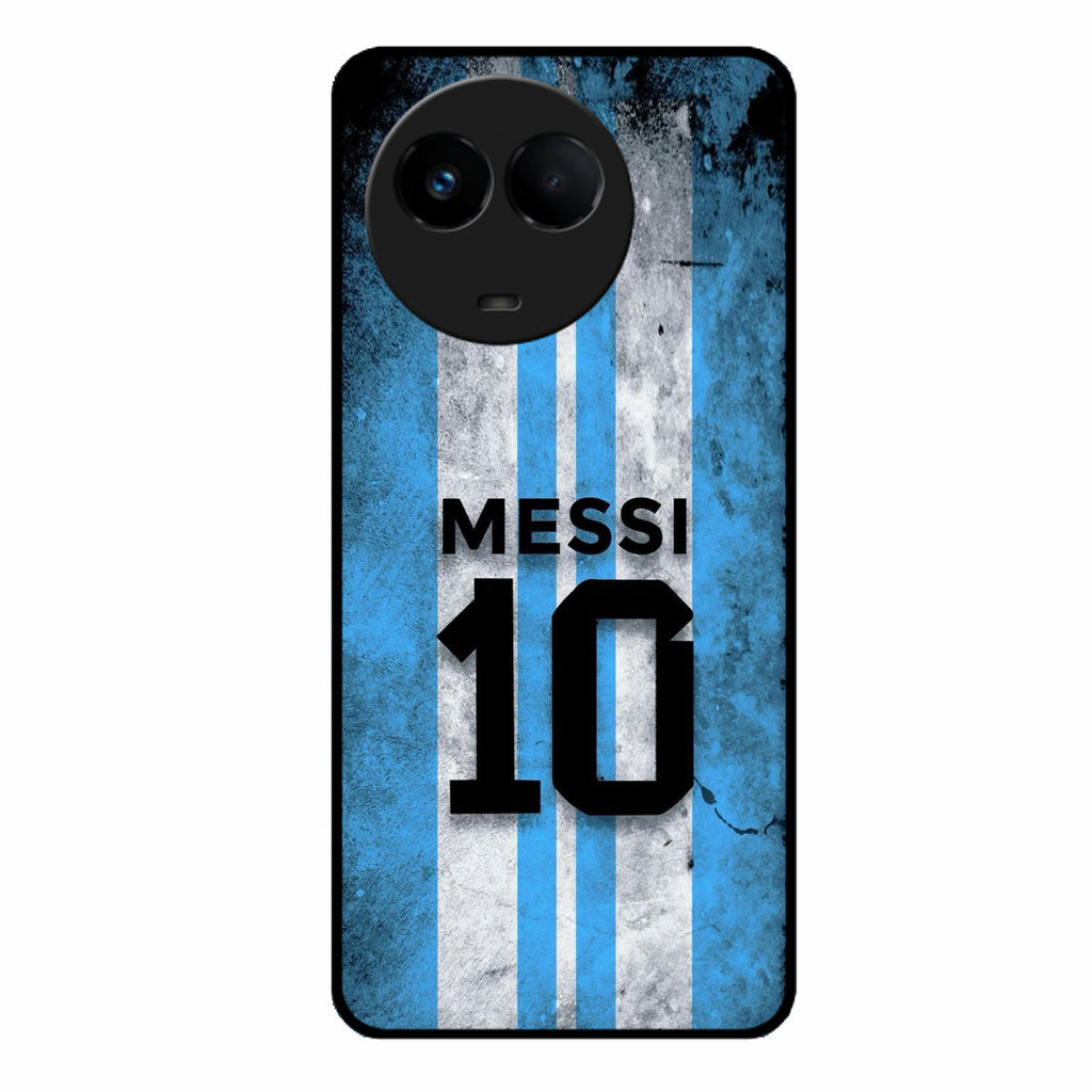 Blue Stripes Number 10 Football Glass Phone Case for Realme 11X 5G
