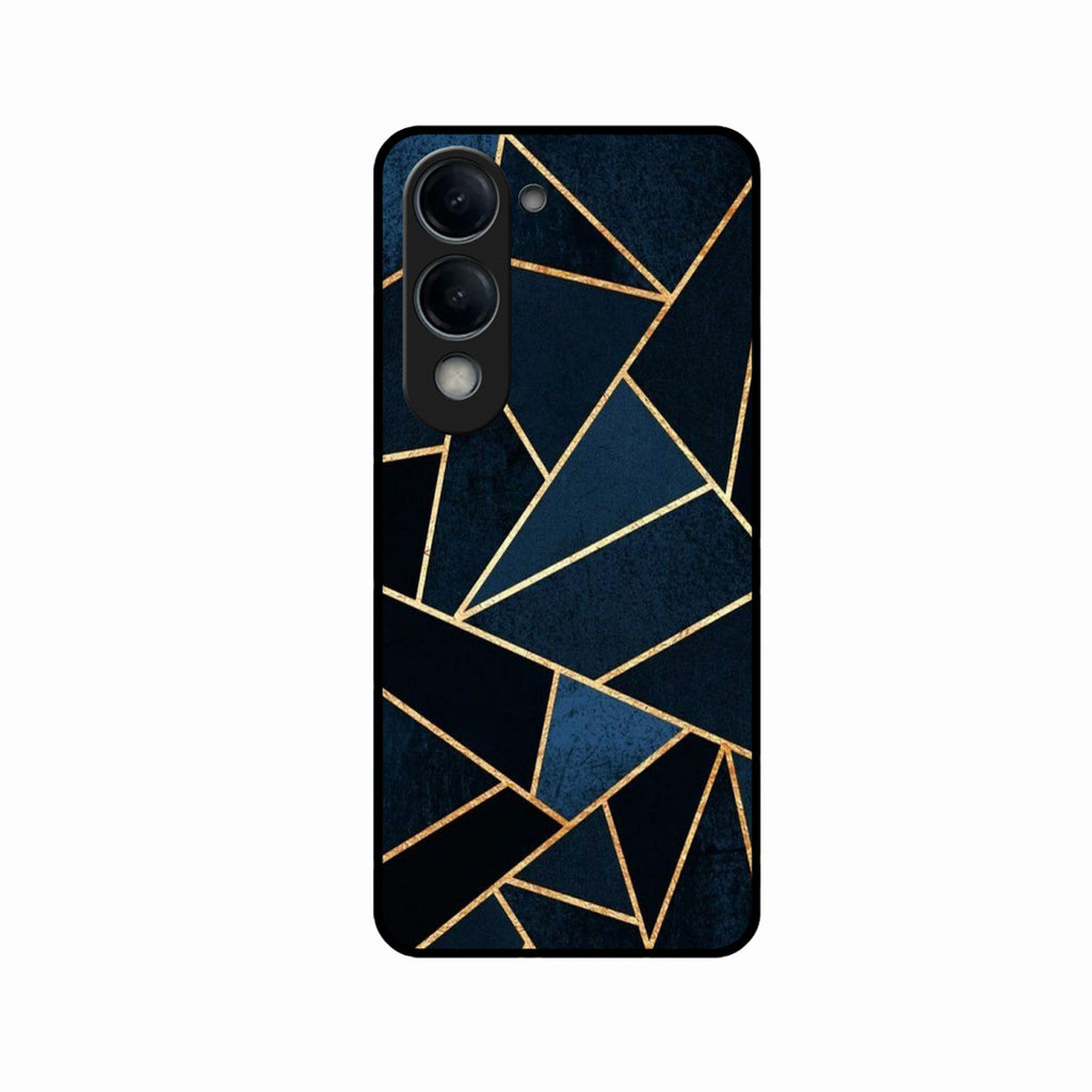 Midnight Gold Geometric Premium Glass Phone Case for iQOO Z10 Lite