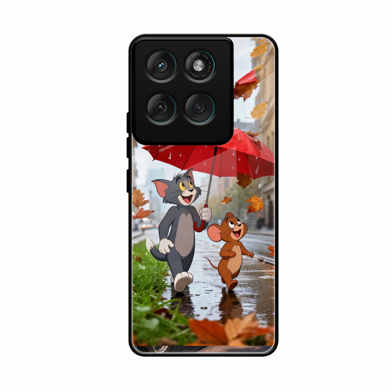 Rainy Day Cartoon Glass Phone Case for Motorola Edge 60 Fusion 5G