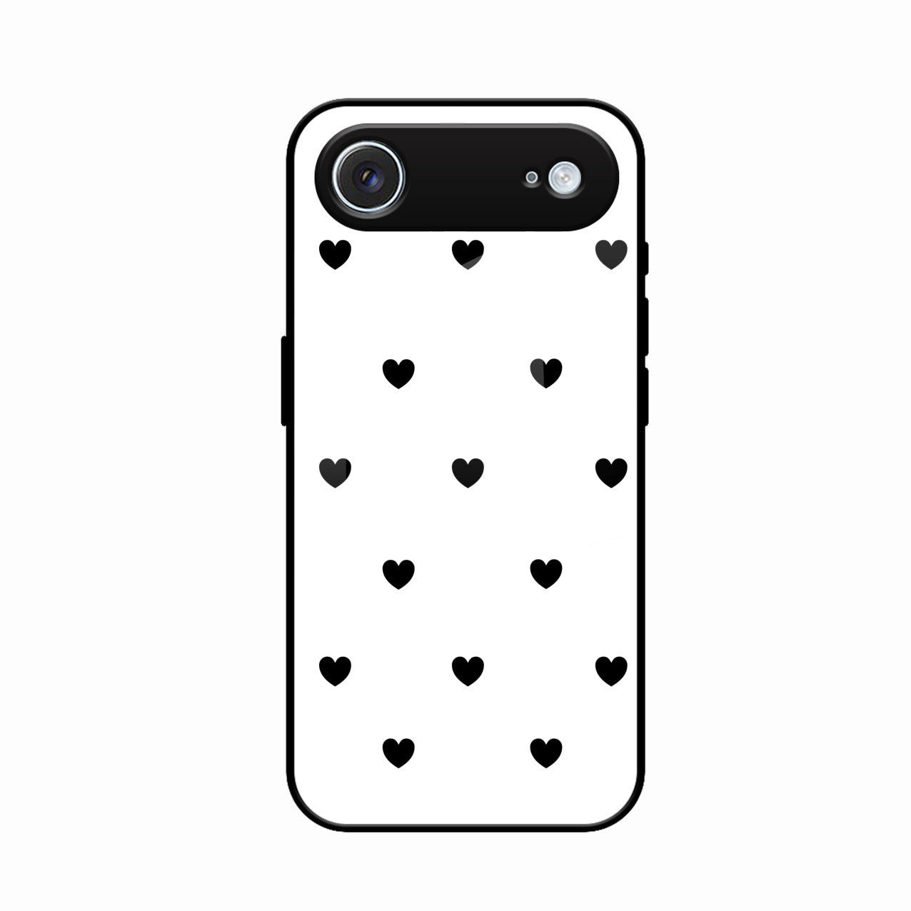 Heart Pattern White Glass Case Cover for iPhone Air