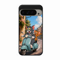 Cartoon Scooter Adventure Premium Glass Phone Case for Google Pixel 9 Pro Xl