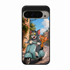 Cartoon Scooter Adventure Premium Glass Phone Case for Google Pixel 9 Pro Xl