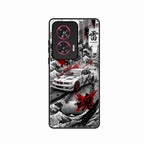 Japanese Wave Drift Racing Premium Glass Phone Case for Motorola Edge 50 Fusion 5G